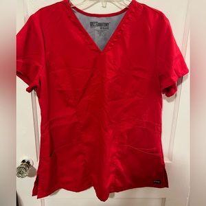 Grey’s Anatomy Red Nurses Scrub Top! Red EUC